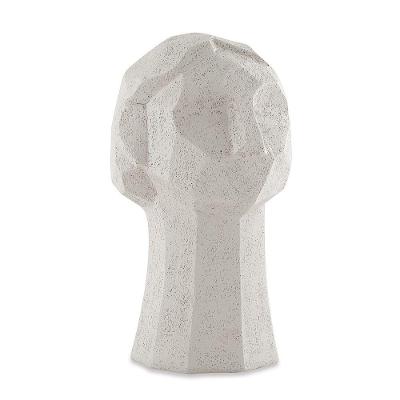 Escultura Decorativa Rosto em Poliresina Off White 24,5x14cm
