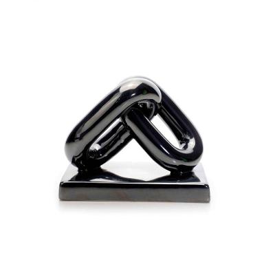 Escultura Elos Em Cerâmica Chumbo 12x15x8,5