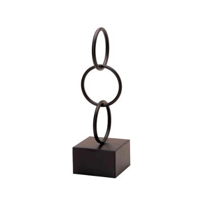 Escultura Em Metal Preto 41x13cm