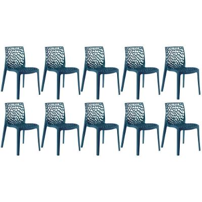 Kit 10 Cadeiras Gruvyer Azul Petróleo