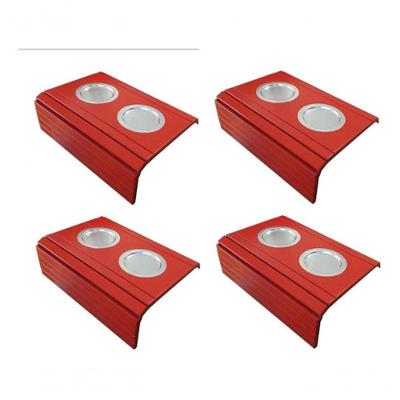 Kit 04 Esteira Laqueada Sofá Vermelho