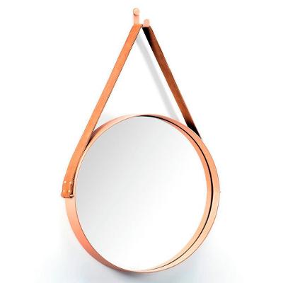 Espelho Redondo 35cm Decorativo Adnet Cobre Escandinavo