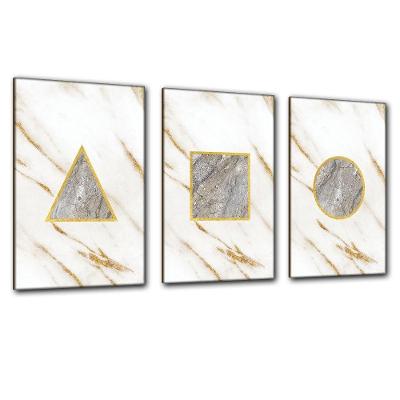 Kit Placas Quadros Decorativos 3 Pçs Mdf 20x30 Forma Mármore