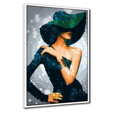 Quadro Decorativo 1 Peça 40x60 Mulher Elegância E Glamour Titulo Moldura Branca