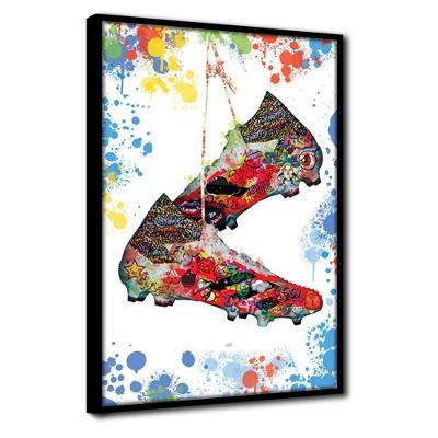Quadro Decorativo Textura Cx Alta Chuteira Grafite 1x 40x60  Titulo Moldura Preta