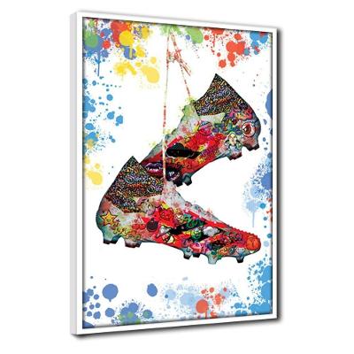 Quadro Decorativo Textura Cx Alta Chuteira Grafite 1x 40x60  Titulo Moldura Branca