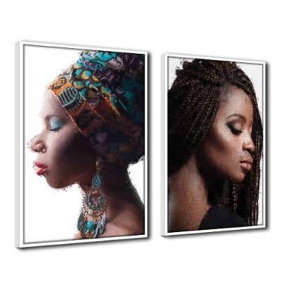 Quadro Decorativo Textura Cxalta Estilo Perfil Belo 2u 40x60  Titulo Moldura Branca