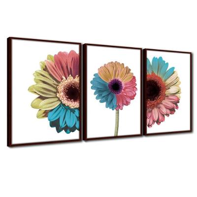 Quadros Decorativos Textura Cx Alta 3x 40x60 Flores Alegria  Titulo Moldura Madeira