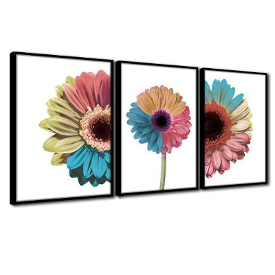 Quadros Decorativos Textura Cx Alta 3x 40x60 Flores Alegria  Titulo Moldura Preta