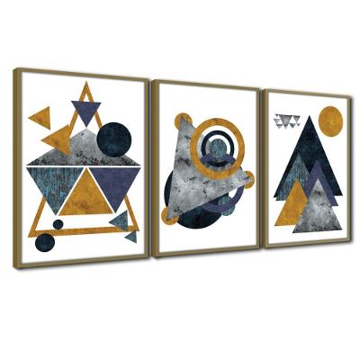 Quadros Textura Cx Alta 3x 40x60 Geométricos Caqui