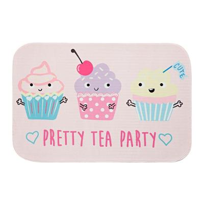 Tapete Estampado Cupcake Rosa 60cm X 40cm Antiderrapante