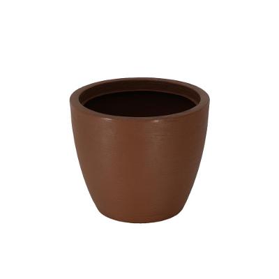 Vaso com Prato Tramontina Asteca 24 Cm em Polietileno Marrom
