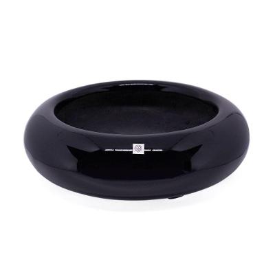 Vaso Bacia Decorativo Redondo Preto M 13x40 Cm