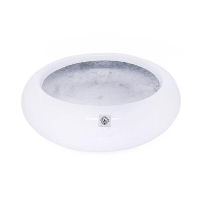Vaso Bacia Decorativo Redondo Branco P 9x30 Cm