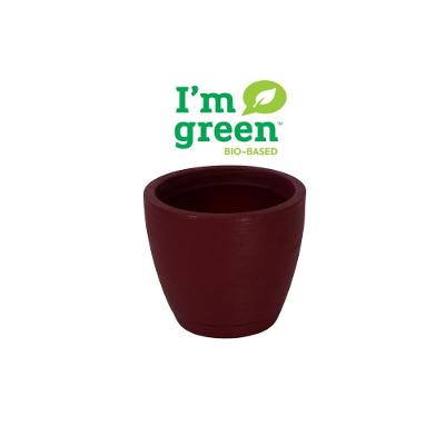 Vaso com Prato Tramontina Asteca 24Cm em Polietileno Marsala