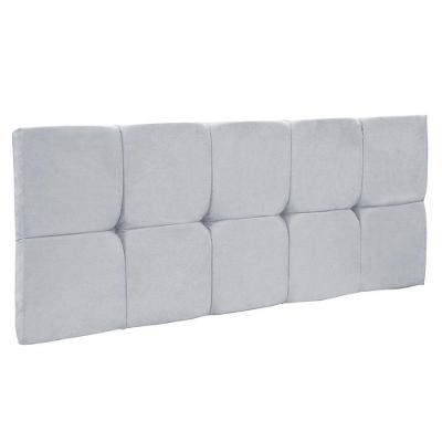 Cabeceira Painel Nina Cama Box Casal 140cm Suede Cinza