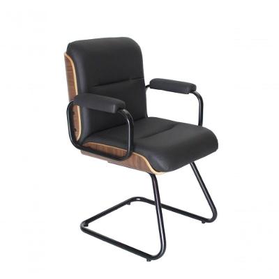 Cadeira Eames Diretor Fixa Linha Capa Em Madeira Preto