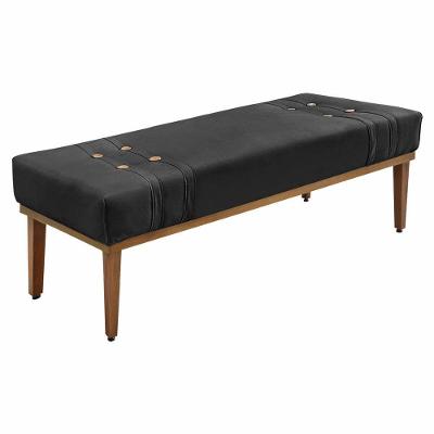 Calçadeira Recamier Casal 1,40M Gênova Veludo Cor Preto