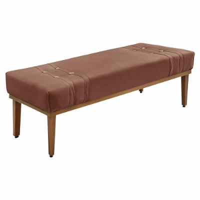 Calçadeira Recamier Casal 1,40M Gênova Veludo Cor Cobre