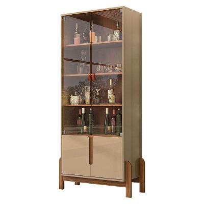 Cristaleira 02 Portas Lia 180 Cm Champagne E Cedro - D'Rossi