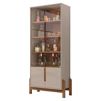 Cristaleira 02 Portas Lia 180 Cm Off White E Cedro - D'Rossi