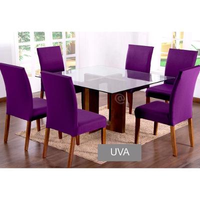 Capas Para Cadeiras De Jantar 08 Peças Em Malha Gel Lisa - Uva