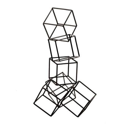 Escultura Decorativa Em Metal Preto 23x48x23 Cm - D'rossi