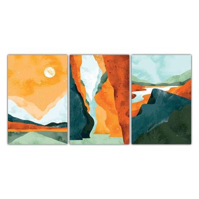 Kit Placas Quadros Decorativos 3 Pçs 20x30 Horizonte Quente 