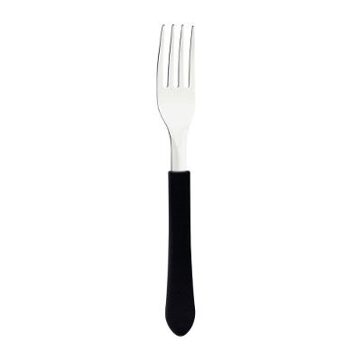 Kit - Jogo De Facas E Garfo Leme 12 Peças Em Aço Inox Cabo Preto Pbag - Tramontina