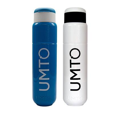 Kit 2 Garrafinhas Para Treino Para Academia Umto Super-Resistente 500 Ml Azul E Branca - Azul