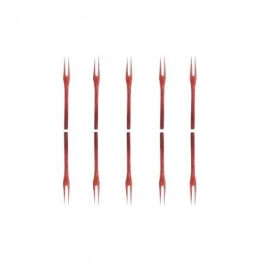 Kit 10 Peças Garfo Petisco Pequeno De Pau Madeira 16 Cm