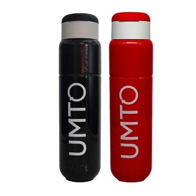 Kit 2 Garrafinhas Para Academia Umto Super-Resistente 500 Ml Preta E Vermelha - Preto