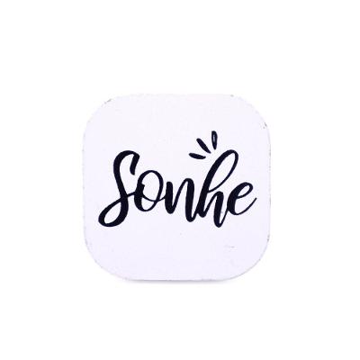 Suporte De Madeira Sonhe Branco 6x6x5 Cm