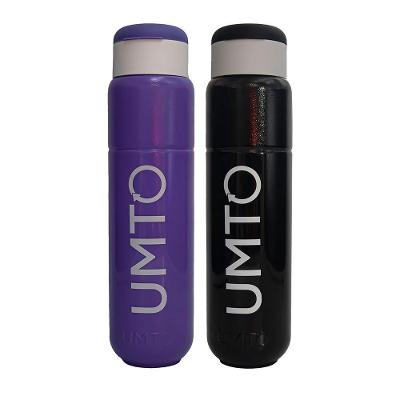 Kit 2 Garrafinhas Para Treino Para Academia Umto Super-Resistente 500 Ml Preta E Lilás - Preto
