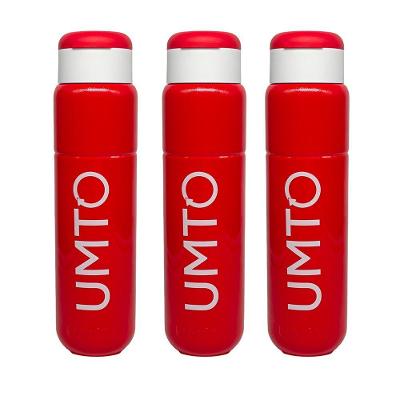Kit 3 Garrafinhas Para Academia Umto Super-Resistente 500 Ml Vermelha - Vermelho