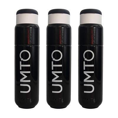 Kit 3 Garrafinhas Para Treino Para Academia Umto Super-Resistente 500 Ml Preta - Preto