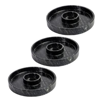 Kit 3 Prato Molheira Servir Porção Carnes Pedra Sabão P 22Cm.