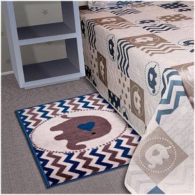 Tapete Infantil Menino Quarto Funny Várias Opções 0,57X1,00  Titulo Elefante Azul-51