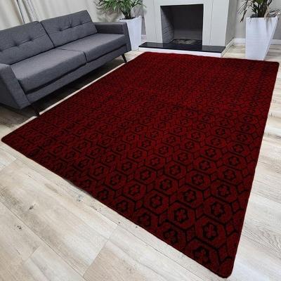 Tapete Carpete Sala Quarto Elegante Geométrico 1,50 X 2,00 Titulo Cor Vinho