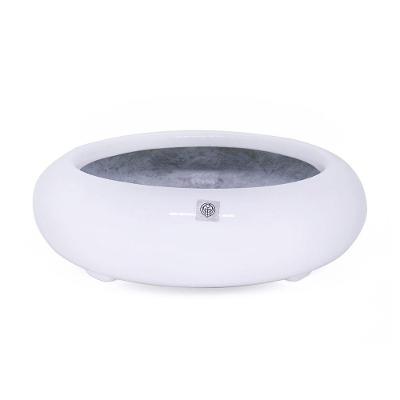 Vaso Bacia Decorativo Redondo Branco M 13X40cm