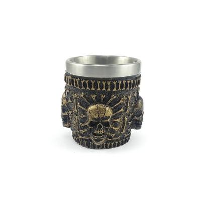 Copo Shot Dose Em Aço Inox Resina Modelo 4 Caveiras