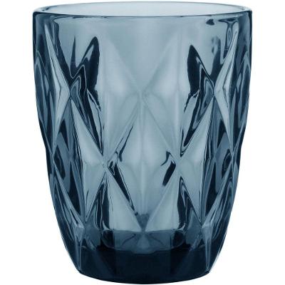 Copo Água 10X8X8Cm 270Ml Vidro Azul 6Pç