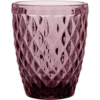 Copo Água 10X8X8Cm 270Ml Vidro Rosa 6Pç