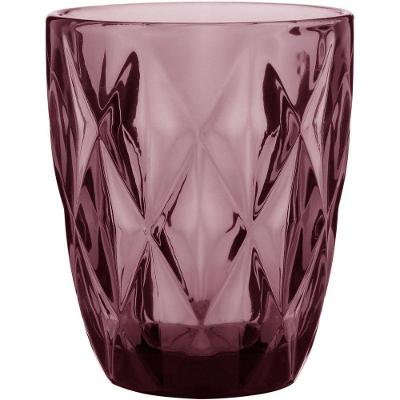 Copo Água 10X8X8Cm 270Ml Vidro Rosa 6Pç