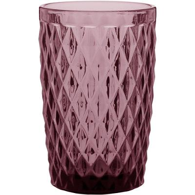 Copo Long Drink 12X8X8Cm 370Ml Vidro Rosa 6Pç
