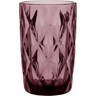 Copo Long Drink 13X8X8Cm 370Ml Vidro Rosa 6Pç