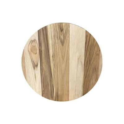 Painel De Madeira Teca Redondo Multiuso Natural 38cm