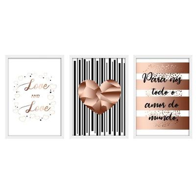 Kit 03 Quadross "Todo Amor" 43X33X1Cm