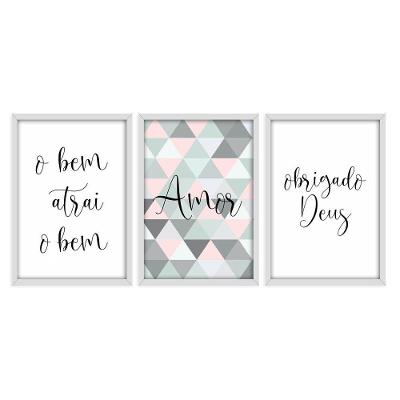 Kit 03 Quadross "Frases Amor" 43X33X1Cm