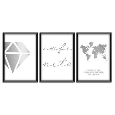 Kit 03 Quadross "Infinito" 43X33X1Cm